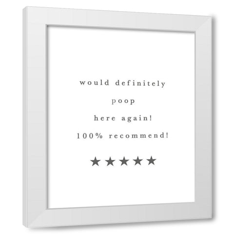5 Star Poop White Modern Wood Framed Art Print by Straatsma, Leah