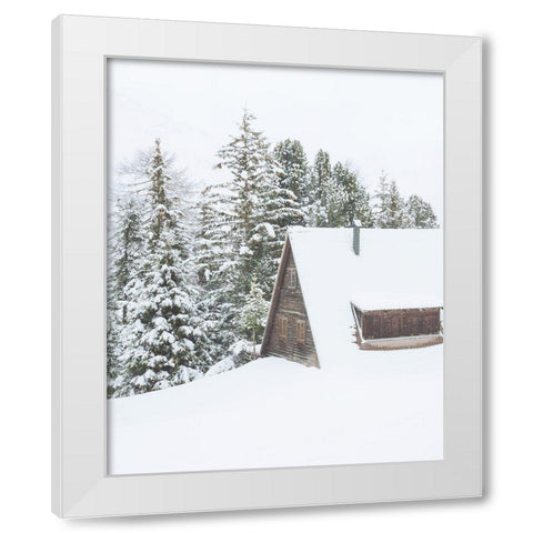 Winter Cabin 2 White Modern Wood Framed Art Print by Straatsma, Leah