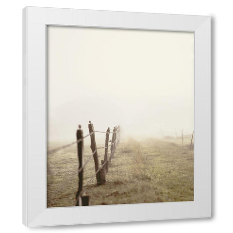Beautiful Meadow Path with Old Fence White Modern Wood Framed Art Print by Straatsma, Leah