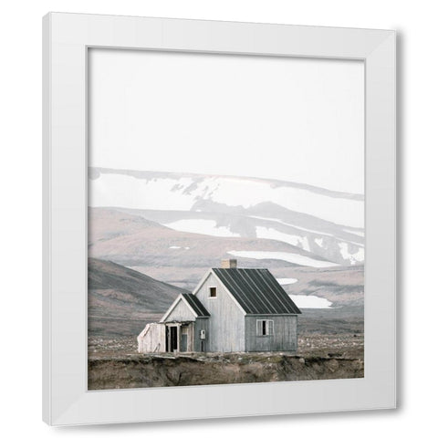 Minimalist House Landscape White Modern Wood Framed Art Print by Straatsma, Leah