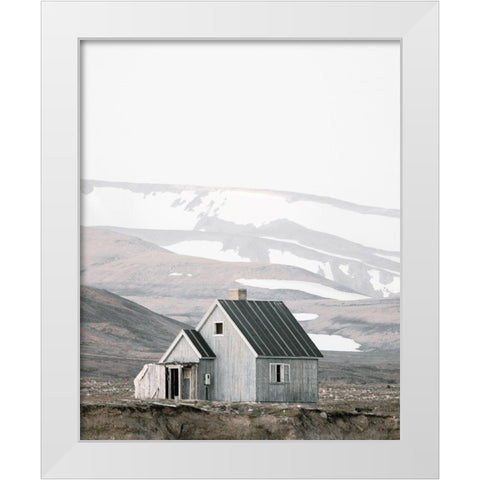 Minimalist House Landscape White Modern Wood Framed Art Print by Straatsma, Leah
