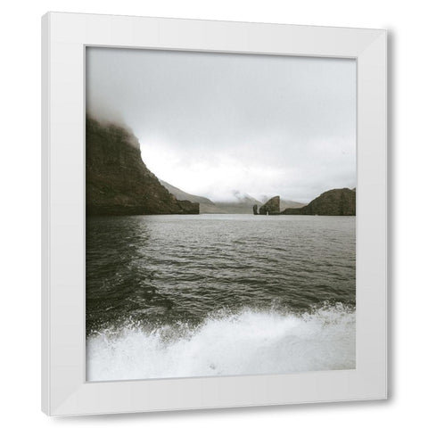 Moody Landscape with Crashing Waves White Modern Wood Framed Art Print by Straatsma, Leah