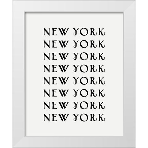 NY NY NY White Modern Wood Framed Art Print by Straatsma, Leah