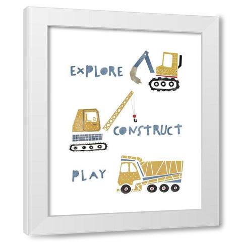 Explore Construct Play White Modern Wood Framed Art Print by Straatsma, Leah
