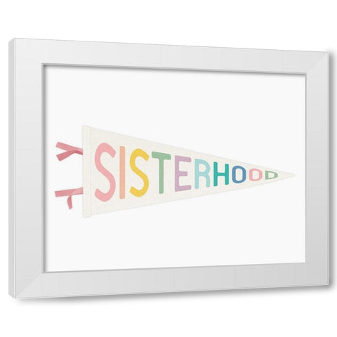 Sisterhood Flag White Modern Wood Framed Art Print by Straatsma, Leah