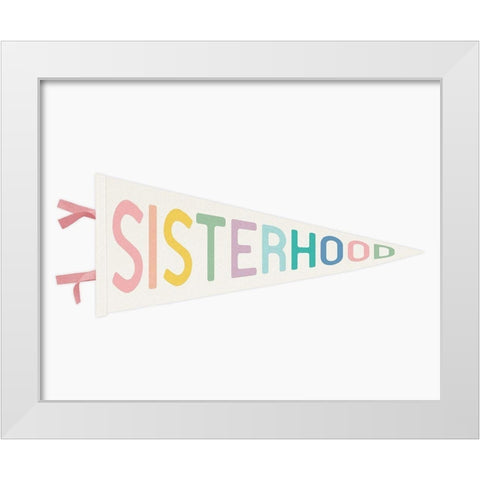 Sisterhood Flag White Modern Wood Framed Art Print by Straatsma, Leah