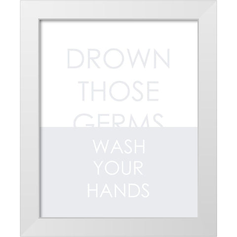 Drown Germs White Modern Wood Framed Art Print by Straatsma, Leah