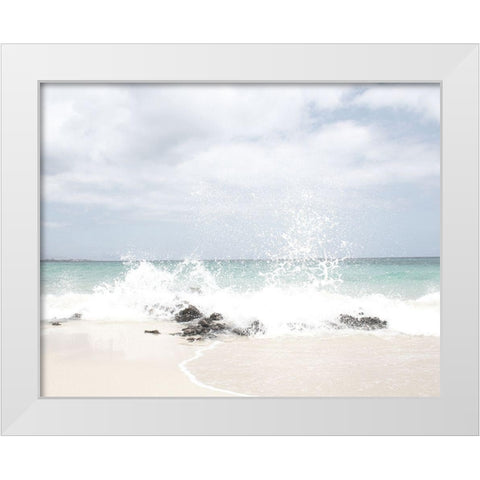 Splash Waves White Modern Wood Framed Art Print by Straatsma, Leah