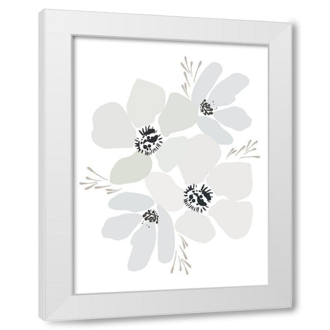 Abstract Florals White Modern Wood Framed Art Print by Straatsma, Leah
