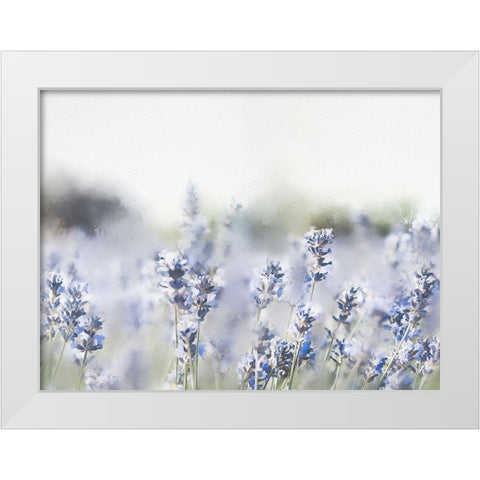 Close Lavender Field White Modern Wood Framed Art Print by Straatsma, Leah