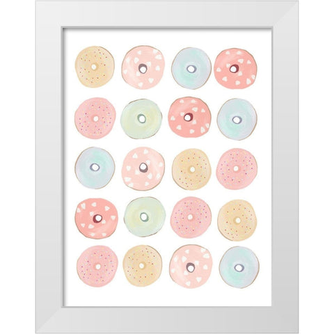 Delicious Donuts 2 White Modern Wood Framed Art Print by Straatsma, Leah