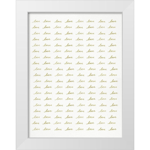Love In Repeat White Modern Wood Framed Art Print by Straatsma, Leah