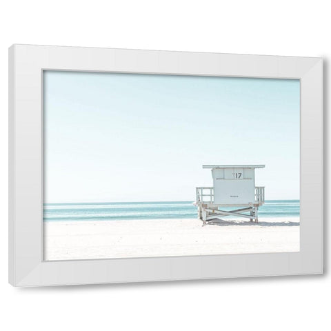 Beach Hut White Modern Wood Framed Art Print by Straatsma, Leah