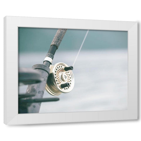 Rod and Reel White Modern Wood Framed Art Print by Straatsma, Leah