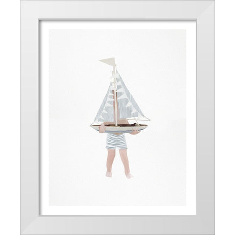 SailBoy White Modern Wood Framed Art Print by Straatsma, Leah