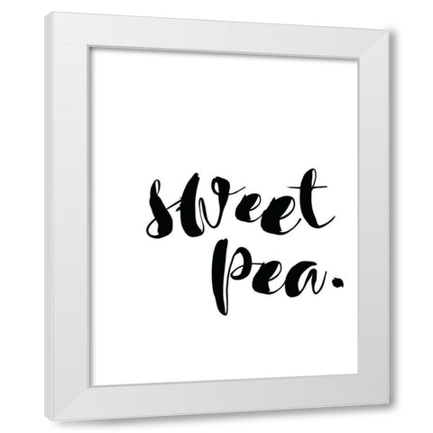 Sweet Pea White Modern Wood Framed Art Print by Straatsma, Leah