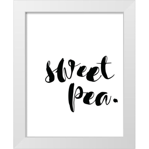 Sweet Pea White Modern Wood Framed Art Print by Straatsma, Leah