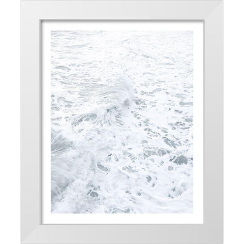 White Waves White Modern Wood Framed Art Print by Straatsma, Leah