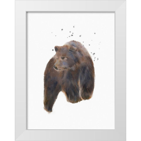 Blue Bear White Modern Wood Framed Art Print by Straatsma, Leah