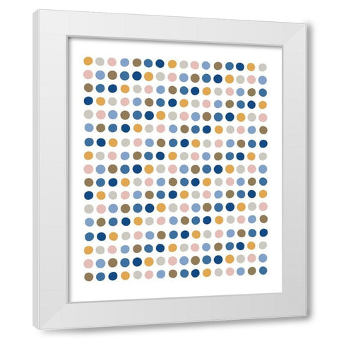 Happy Dots White Modern Wood Framed Art Print by Straatsma, Leah