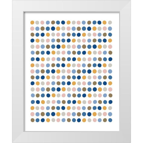 Happy Dots White Modern Wood Framed Art Print by Straatsma, Leah