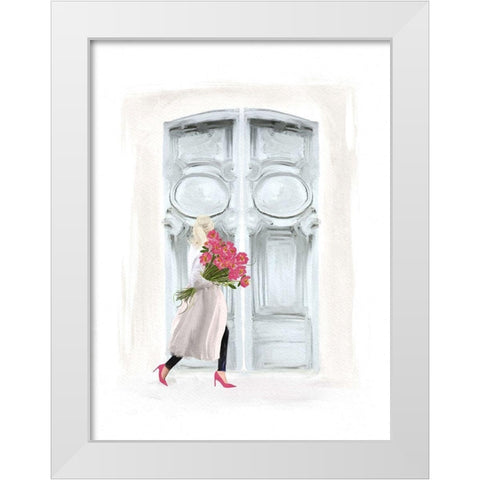 Morning Walk in Belle Paris White Modern Wood Framed Art Print by Straatsma, Leah
