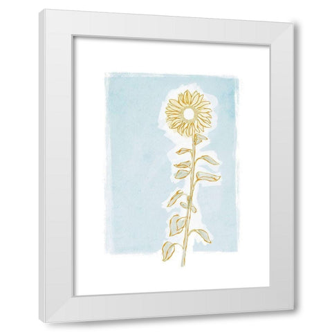 Sunflower and Blue Skies White Modern Wood Framed Art Print by Straatsma, Leah