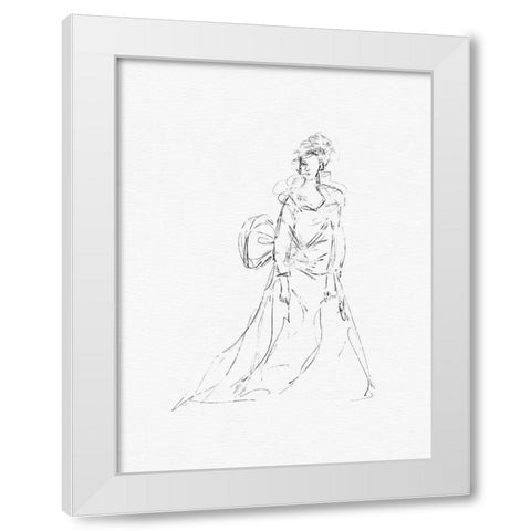 Victorian Lady With Bow White Modern Wood Framed Art Print by Straatsma, Leah