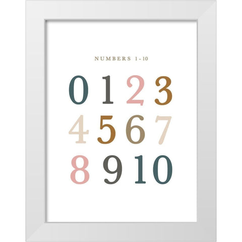 Numbers Fall Gems White Modern Wood Framed Art Print by Straatsma, Leah