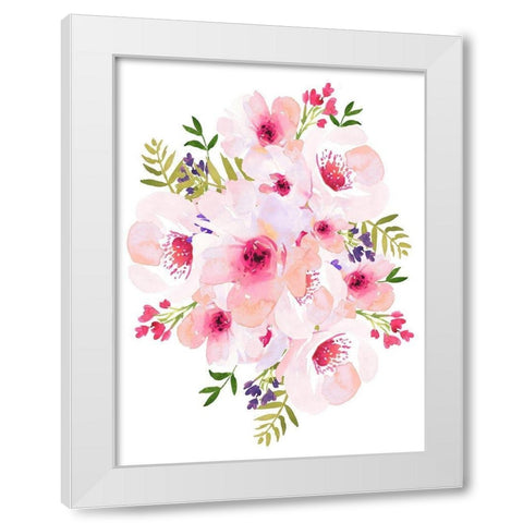 Floral Bouquet White Modern Wood Framed Art Print by Straatsma, Leah