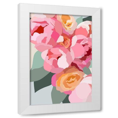Large Peonies White Modern Wood Framed Art Print by Straatsma, Leah
