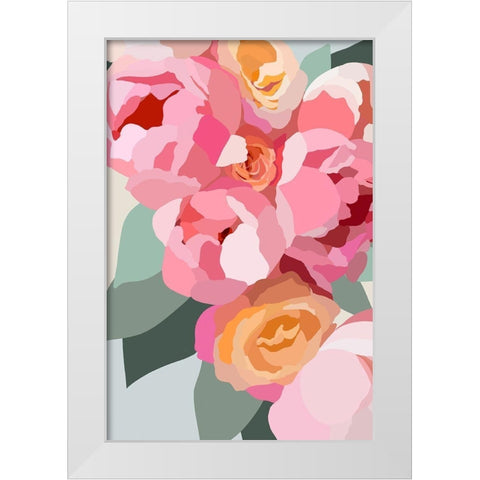 Large Peonies White Modern Wood Framed Art Print by Straatsma, Leah