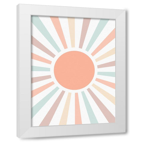 Retro Rainbow Pastel White Modern Wood Framed Art Print by Straatsma, Leah
