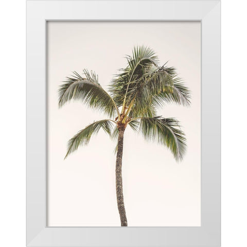 Rosy Palm Tree White Modern Wood Framed Art Print by Straatsma, Leah