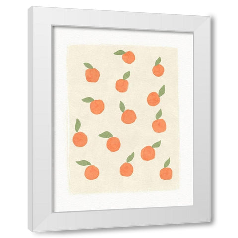 Peaches White Modern Wood Framed Art Print by Straatsma, Leah