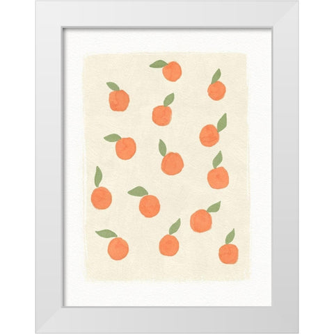 Peaches White Modern Wood Framed Art Print by Straatsma, Leah