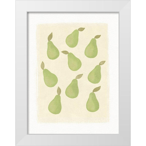 Pears White Modern Wood Framed Art Print by Straatsma, Leah