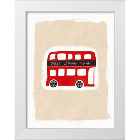 Jolly London Town White Modern Wood Framed Art Print by Straatsma, Leah