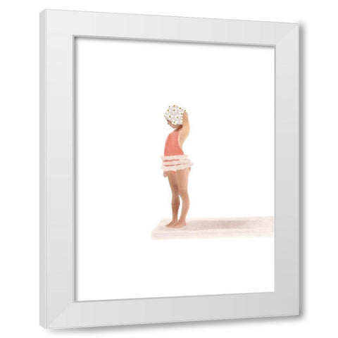 Take The Plunge White Modern Wood Framed Art Print by Straatsma, Leah