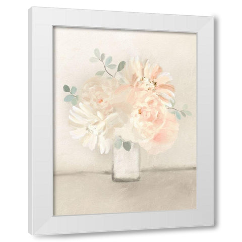 Florals In A Vase White Modern Wood Framed Art Print by Straatsma, Leah