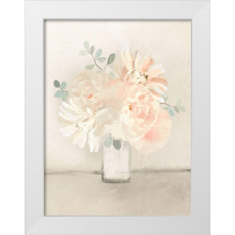 Florals In A Vase White Modern Wood Framed Art Print by Straatsma, Leah