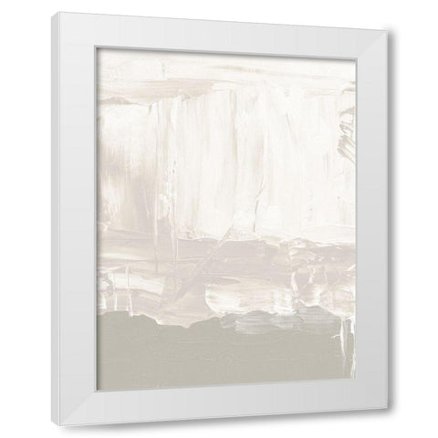 Taupe Abstract White Modern Wood Framed Art Print by Straatsma, Leah