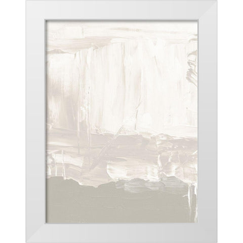 Taupe Abstract White Modern Wood Framed Art Print by Straatsma, Leah