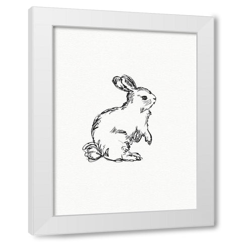 Vintage Hare White Modern Wood Framed Art Print by Straatsma, Leah