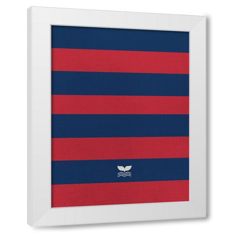 Striped Whale White Modern Wood Framed Art Print by Straatsma, Leah