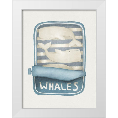 Whales in a Tin White Modern Wood Framed Art Print by Straatsma, Leah