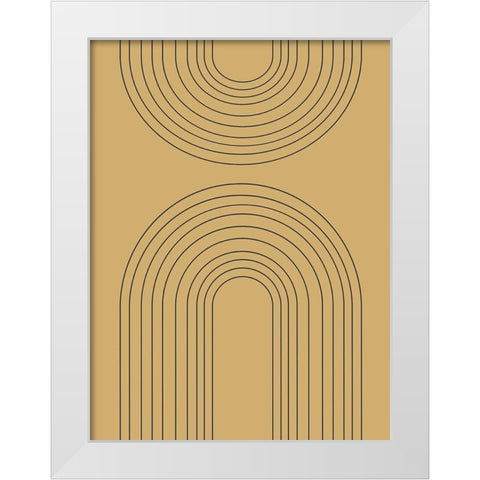 Abstract Rainbow Ochre White Modern Wood Framed Art Print by Straatsma, Leah