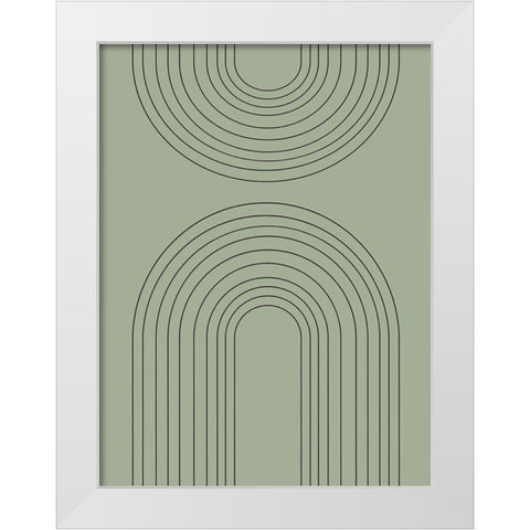 Abstract Rainbow Reseda White Modern Wood Framed Art Print by Straatsma, Leah