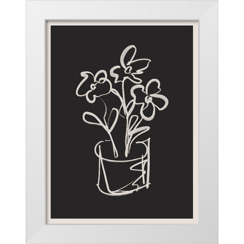 Still Life Peonies in Vase White Modern Wood Framed Art Print by Straatsma, Leah