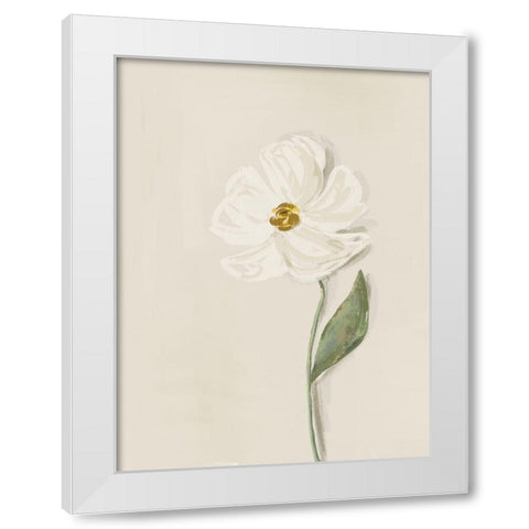 White Flower 1 White Modern Wood Framed Art Print by Straatsma, Leah